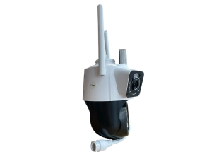 Τριπλή εξωτερική περιστρεφόμενη κάμερα WiFi AI 12MP με τρεις φακούς και 50 διόδους, ICSee, Λευκό