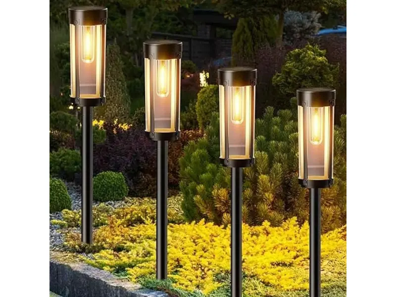 Ηλιακό φωτιστικό κήπου XF-2902 με ζεστό φως 3000K, μαύρο - Leadleds 1422-4