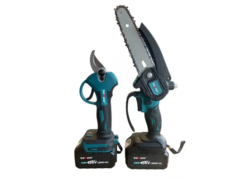 Ασύρματο κλαδευτήρι KraftMaster χωρίς ψήκτρες και σετ κλαδευτηρίων 36V 8AH - KraftMaster 1790-2