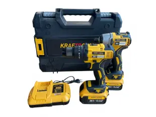 Ασύρματο σετ κατσαβιδιών και κρουστικών χωρίς ψήκτρες 36V 8Ah KraftRoyal - Κίτρινο Ασύρματο σετ κατσαβιδιών και κρουστικών χωρίς ψήκτρες 36V 8Ah KraftRoyal - Κίτρινο
