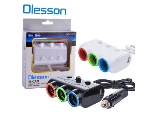 Βύσμα αναπτήρα Olesson 1523 με 3 υποδοχές + 2 USB