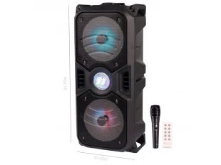 Ηχείο Karaoke Greatnice GTS-2075 2x6,5" - Bluetooth, ραδιόφωνο, μπαταρία και ενσύρματο μικρόφωνο