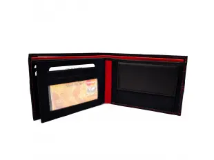 Μεγάλο ανδρικό πορτοφόλι με κόκκινη κλωστή