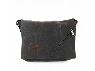 Ανδρική τσάντα από καμβά - μαύρη Ανδρική τσάντα από καμβά - μαύρη