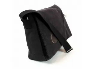 Ανδρική τσάντα από καμβά - μαύρη