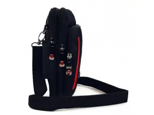 Λεπτή ανδρική τσάντα, ανθεκτικό ύφασμα, κόκκινη