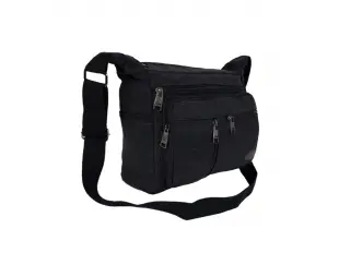 Μαύρη ανθεκτική ανδρική τσάντα - καμβάς