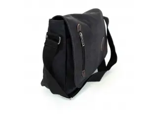 Μαύρη ανδρική τσάντα - καμβάς