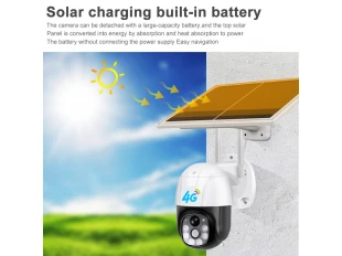 Ηλιακή ασύρματη περιστρεφόμενη κάμερα με κάρτα sim 4G / WIFI 3MP παρακολούθηση αντικειμένων