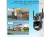 Διπλή περιστρεφόμενη εξωτερική κάμερα WiFi AI 8MP με δύο φακούς, ICSee, Μαύρο