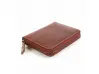 Θήκη επαγγελματικών καρτών από γνήσιο δέρμα σε καφέ χρώμα με φερμουάρ Θήκη επαγγελματικών καρτών από γνήσιο δέρμα σε καφέ χρώμα με φερμουάρ