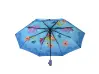Μπλε γυναικεία ομπρέλα με λουλούδια