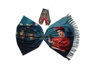 Διπλής όψης γυναικείο κασκόλ και γάντια με πίνακες ζωγραφικής έκδοση 2