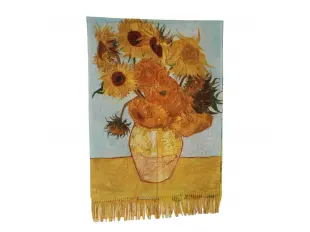 Διπλής όψης γυναικείο κασκόλ και γάντια - Βαν Γκογκ - Ηλιοτρόπια