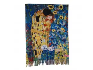 Διπλής όψης γυναικείο κασκόλ - Το φιλί στα ηλιοτρόπια