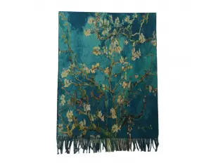 Γυναικείο κασκόλ διπλής όψης - Van Gogh - Χρώμα αμυγδάλου