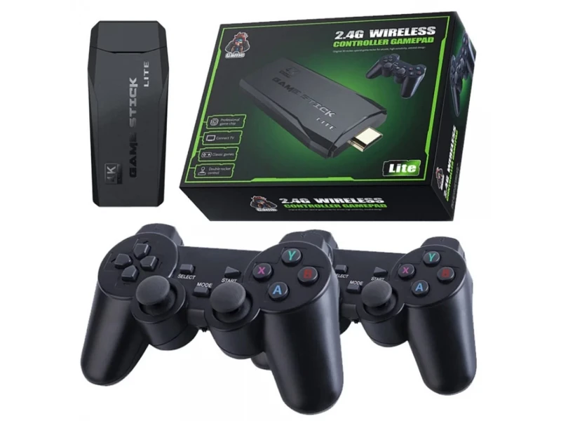 Κονσόλα Παιχνιδιών Game Stick 4K με 10000+ Ρετρό Παιχνίδια και 2 Ασύρματα Χειριστήρια