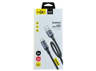 Καλώδιο φόρτισης 100cm KLGO S-211, Type-C, ΓΡΗΓΟΡΗ ΦΟΡΤΙΣΗ