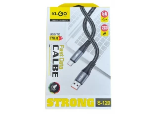 Καλώδιο φόρτισης 200cm KLGO S-120, Type-C, ΓΡΗΓΟΡΗ ΦΟΡΤΙΣΗ
