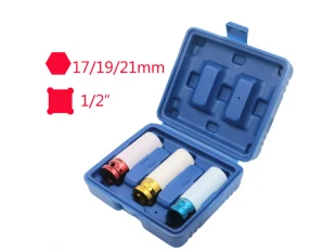 Σετ ένθετα κρούσης 3 τμχ 1/2 CR-MO 17mm, 19mm, 21mm