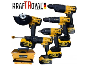 Κατσαβίδι KraftRoyal 5 σε 1, κρουστικό κλειδί, κρουστικό τρυπάνι, πίδακα νερού και γωνιακός μύλος