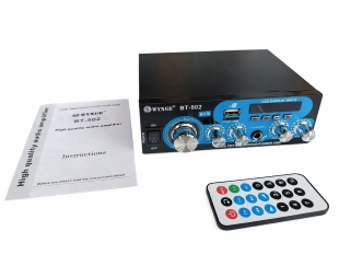 Ενισχυτής ήχου Bluetooth για οικιακή χρήση BT-502 - USB, FM, TFT, BLT, 2x30W, 220VAC