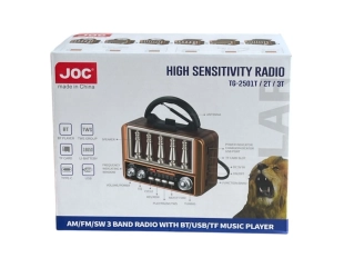 Ρετρό ραδιόφωνο JOC TG-2502T-S με Bluetooth, USB, SD, FM, AM, SW