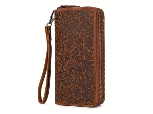 Καφέ γυναικείο πορτοφόλι με δύο φερμουάρ - παρόμοιο προϊόν