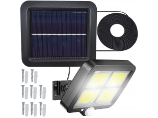 Λάμπα LED με ηλιακό πάνελ, τηλεχειριστήριο και αισθητήρα κίνησης / φωτοκύτταρο BK-128-6COB