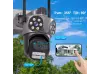 Τριπλή εξωτερική περιστρεφόμενη κάμερα WiFi AI 10MP με τρεις φακούς, ICsee, Μαύρο