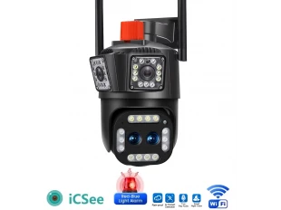 Τριπλή Έξυπνη Κάμερα IP WiFi 12MP με Διπλό Φακό και Ζουμ 10× iCSee