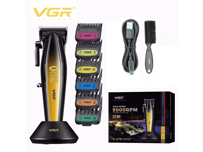 Κουρευτική μηχανή VGR V-270 με βάση φόρτισης (Κίτρινη) Κουρευτική μηχανή VGR V-270 με βάση φόρτισης (Κίτρινη) - VGR 3128-yellow