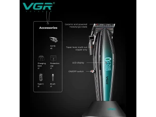 Κουρευτική μηχανή VGR V-270 με βάση φόρτισης (Πράσινη)