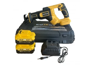Ασύρματο παλινδρομικό πριόνι KraftRoyal 36v με 2 μπαταρίες 8ah. , φορτιστής και βαλίτσα