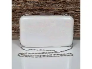 Γυαλιστερή λευκή τσάντα - Betani