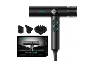 Επαγγελματικό πιστολάκι μαλλιών μαύρο VGR-401 με αρνητικά ιόντα, κινητήρα BLDC για γρήγορο στέγνωμα με χαμηλό θόρυβο, οθόνη LED Επαγγελματικό πιστολάκι μαλλιών μαύρο VGR-401 με αρνητικά ιόντα, κινητήρα BLDC για γρήγορο στέγνωμα με χαμηλό θόρυβο, οθόνη LED