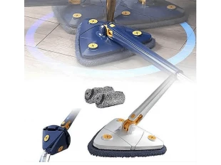 Φορητή Τριγωνική Σφουγγαρίστρα – Σκούπα 125cm με Περιστρεφόμενη Κεφαλή 360° και Πανάκι Μικροϊνών 