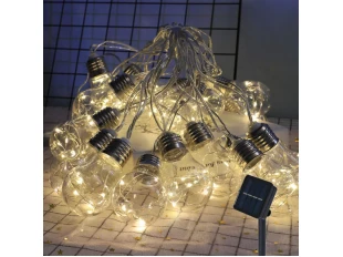 Ηλιακό Φωτιστικό Led Γιρλάντα 10 Λάμπες Ζεστό Λευκό