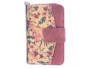 Κομψή γυναικεία τσάντα από φελλό με λουλούδια