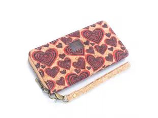 Πορτοφόλι από φελλό - καρδιές
