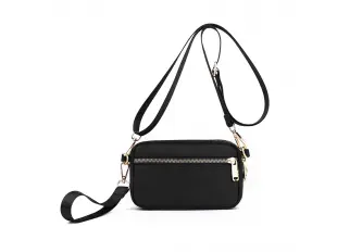 Μαύρη υφασμάτινη τσάντα - Elda