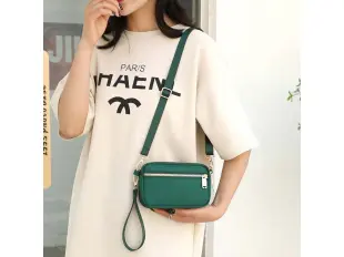 Πράσινη υφασμάτινη τσάντα - Elda