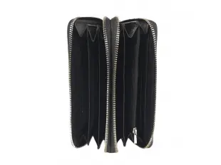 Μαύρο γυναικείο πορτοφόλι με δύο φερμουάρ