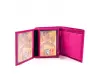 Ροζ άνετο πορτοφόλι - δέρμα