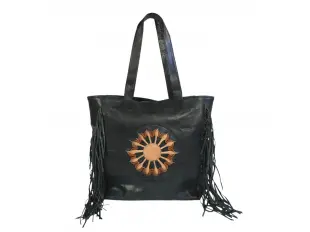 Μαύρη τσάντα από γνήσιο δέρμα - Emes