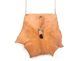 Μεσαίου μεγέθους ανοιχτό καφέ τσάντα - φύλλο