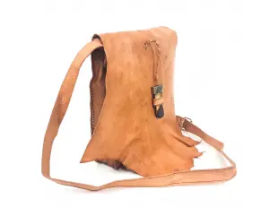 Μεσαίου μεγέθους ανοιχτό καφέ τσάντα - φύλλο