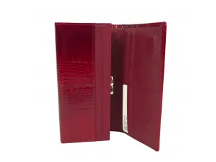 Κόκκινο λουστρίνι πορτοφόλι με κλιπ και μαγνήτη