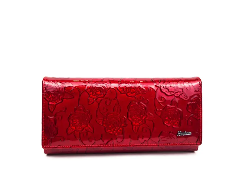 Κόκκινο λουστρίνι πορτοφόλι - τριαντάφυλλα Κόκκινο λουστρίνι πορτοφόλι - τριαντάφυλλα