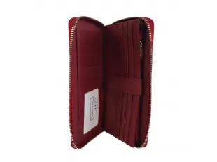 Κόκκινο πορτοφόλι με φερμουάρ από λουστρίνι - πεταλούδες